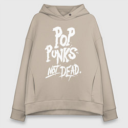 Толстовка оверсайз женская Punks not deаd, цвет: миндальный