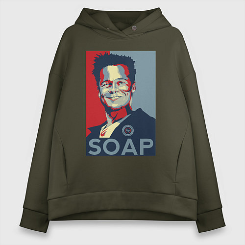 Женское худи оверсайз Soаp club / Хаки – фото 1