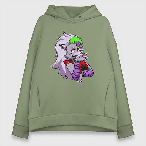 Женское худи оверсайз Five Nights at Freddys Security Breach - Волчица Р / Авокадо – фото 1