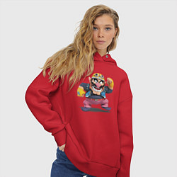 Толстовка оверсайз женская Wario Super Mario, цвет: красный — фото 2