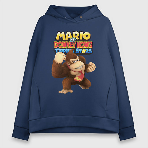 Женское худи оверсайз Mario Donkey Kong Nintendo Gorilla / Тёмно-синий – фото 1