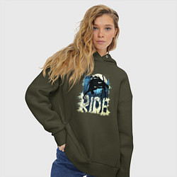 Толстовка оверсайз женская Ride Ski, цвет: хаки — фото 2