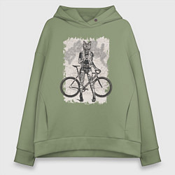Толстовка оверсайз женская Real bike punk, цвет: авокадо
