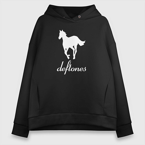 Женское худи оверсайз Deftones лошадь / Черный – фото 1