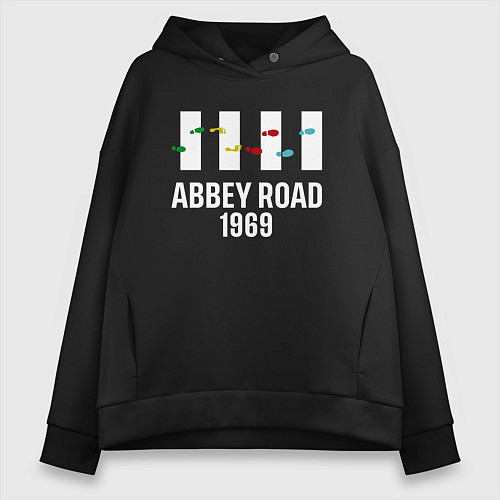 Женское худи оверсайз THE BEATLES ABBEY ROAD / Черный – фото 1