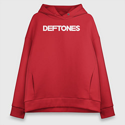 Толстовка оверсайз женская Deftones hard rock, цвет: красный