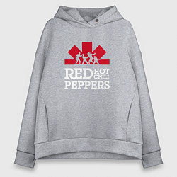 Толстовка оверсайз женская RHCP Logo Red Hot Chili Peppers Logo, цвет: меланж