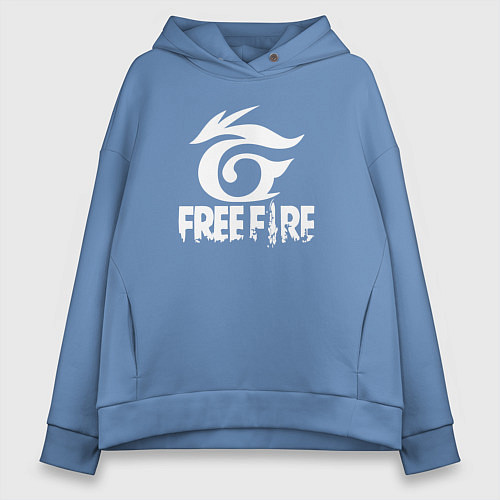 Женское худи оверсайз Free Fire - белый лого / Мягкое небо – фото 1