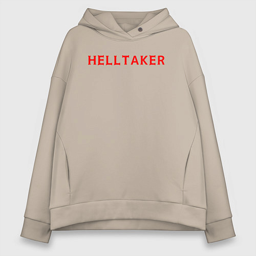 Женское худи оверсайз Helltaker logo / Миндальный – фото 1