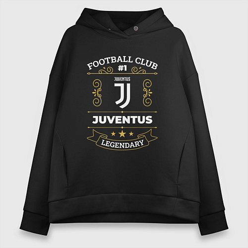 Женское худи оверсайз Juventus FC 1 / Черный – фото 1