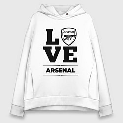 Толстовка оверсайз женская Arsenal Love Классика, цвет: белый