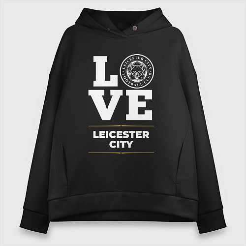 Женское худи оверсайз Leicester City Love Classic / Черный – фото 1