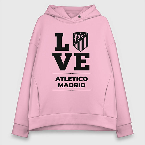 Женское худи оверсайз Atletico Madrid Love Классика / Светло-розовый – фото 1