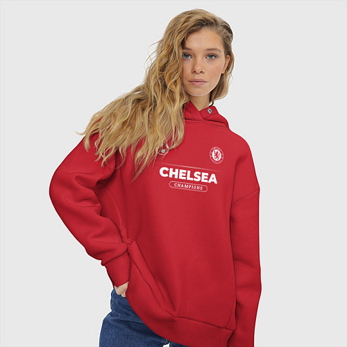 Женское худи оверсайз Chelsea Форма Чемпионов / Красный – фото 3