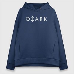 Толстовка оверсайз женская Ozark white logo, цвет: тёмно-синий