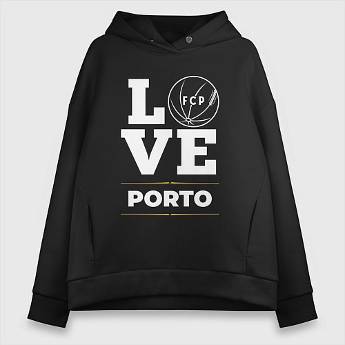 Женское худи оверсайз Porto Love Classic / Черный – фото 1