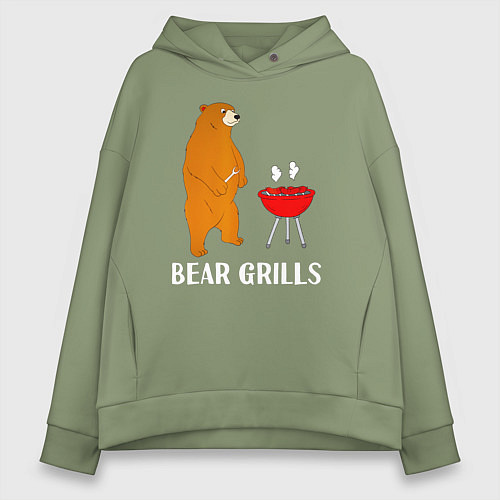 Женское худи оверсайз Bear Grills Беар Гриллс / Авокадо – фото 1