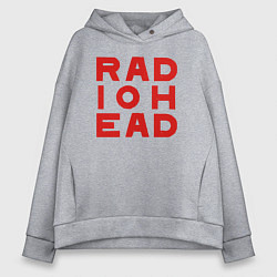 Женское худи оверсайз Radiohead большое красное лого