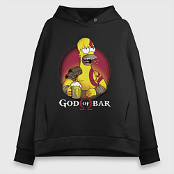 Женское худи оверсайз Homer god of bar