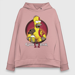 Толстовка оверсайз женская Homer god of bar, цвет: пыльно-розовый