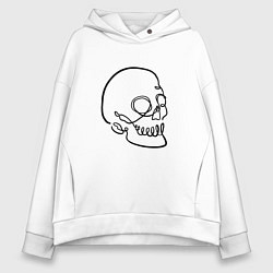 Женское худи оверсайз Череп Лайн Арт Skull Line Art