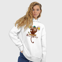 Толстовка оверсайз женская Пивная обезьяна, цвет: белый — фото 2