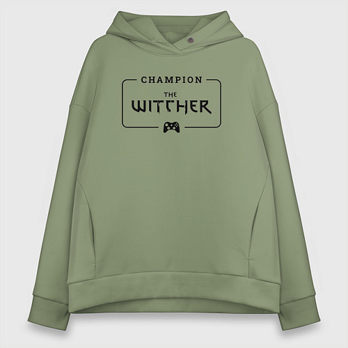 Женское худи оверсайз The Witcher Gaming Champion: рамка с лого и джойст / Авокадо – фото 1