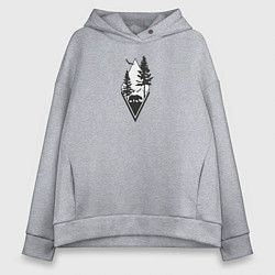 Толстовка оверсайз женская Сова и медведь, цвет: меланж