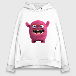 Толстовка оверсайз женская FLUFFY COLORED MONSTER, цвет: белый