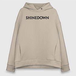 Толстовка оверсайз женская Shinedown лого, цвет: миндальный