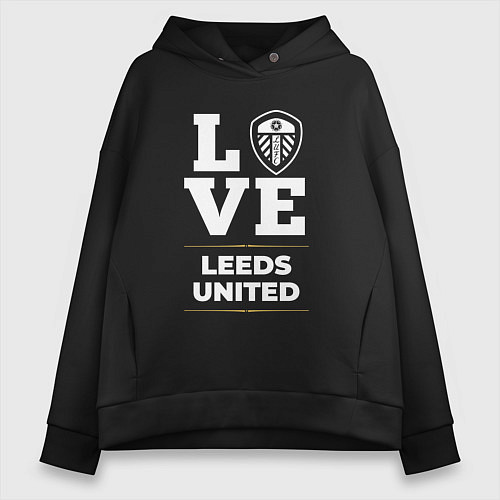 Женское худи оверсайз Leeds United Love Classic / Черный – фото 1