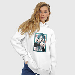 Толстовка оверсайз женская Hatsune Miku Drain, цвет: белый — фото 2