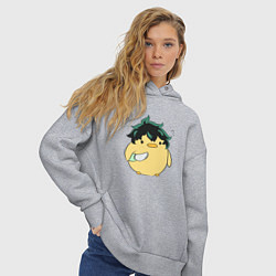 Толстовка оверсайз женская Опасный Мидория My Hero Academia, цвет: меланж — фото 2