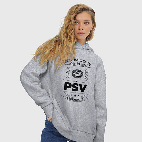 Женское худи оверсайз PSV: Football Club Number 1 Legendary / Меланж – фото 3