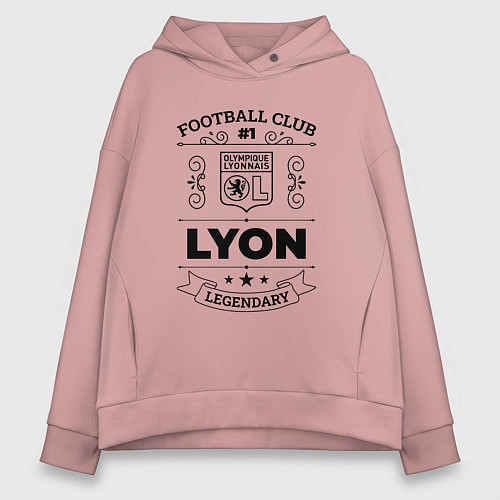 Женское худи оверсайз Lyon: Football Club Number 1 Legendary / Пыльно-розовый – фото 1