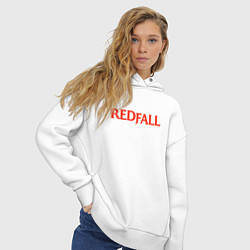 Толстовка оверсайз женская Redfall logo, цвет: белый — фото 2