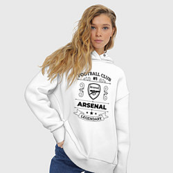 Толстовка оверсайз женская Arsenal: Football Club Number 1 Legendary, цвет: белый — фото 2