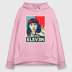 Толстовка оверсайз женская Stranger Things Eleven, цвет: светло-розовый