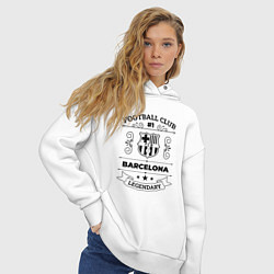 Толстовка оверсайз женская Barcelona: Football Club Number 1 Legendary, цвет: белый — фото 2