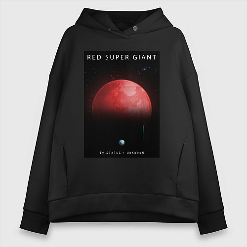 Женское худи оверсайз Red Super Giant Красный Сверхгигант Space Collecti / Черный – фото 1