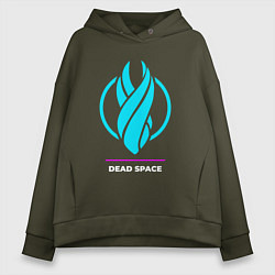 Толстовка оверсайз женская Символ Dead Space в неоновых цветах, цвет: хаки