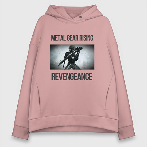 Женское худи оверсайз Metal Gear Rising: Revengeance - Raiden / Пыльно-розовый – фото 1