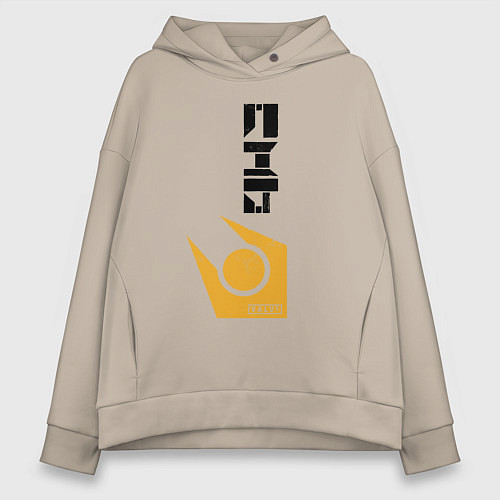 Женское худи оверсайз Half life - city17 / Миндальный – фото 1