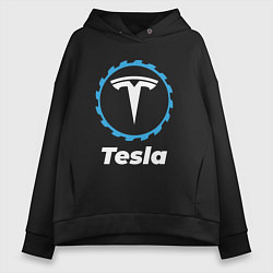 Толстовка оверсайз женская Tesla в стиле Top Gear, цвет: черный