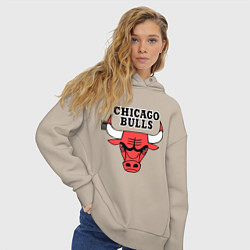 Толстовка оверсайз женская Chicago Bulls, цвет: миндальный — фото 2