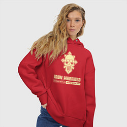 Толстовка оверсайз женская Железные воины хаос винтаж лого, цвет: красный — фото 2