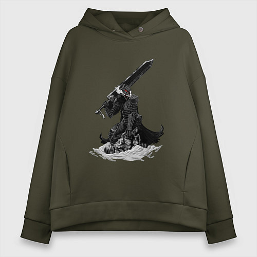 Женское худи оверсайз Berserk the Black Swordsman / Хаки – фото 1