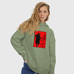 Толстовка оверсайз женская Раскольников - А не срубить ли мне бабок, цвет: авокадо — фото 2