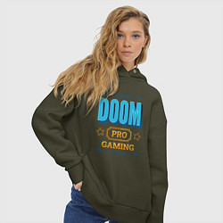 Толстовка оверсайз женская Игра Doom pro gaming, цвет: хаки — фото 2