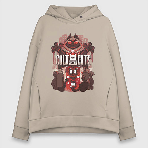Женское худи оверсайз Cult Of The Cats / Миндальный – фото 1
